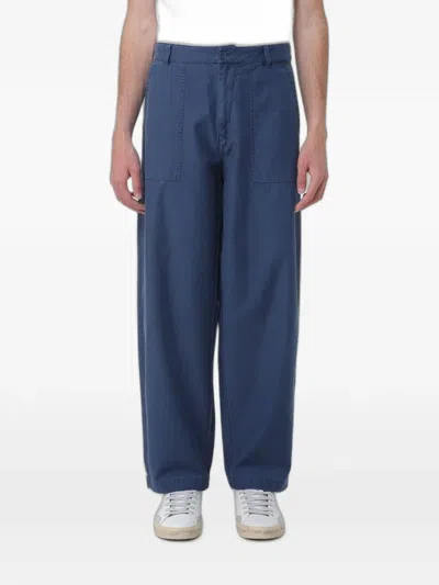 Blauer Wide-leg Cotton Trousers In Blue