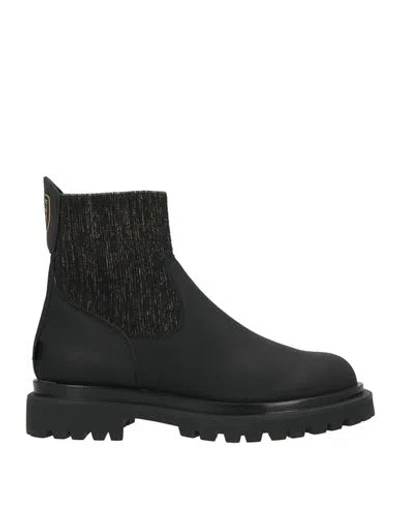 Blauer . Woman Ankle Boots Black Size 7.5 Leather, Textile Fibers