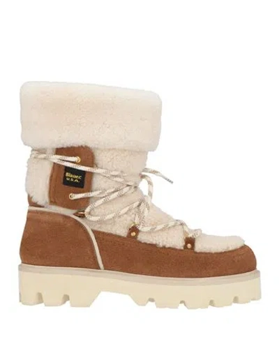 Blauer . Woman Ankle Boots Camel Size 6.5 Leather In Multi