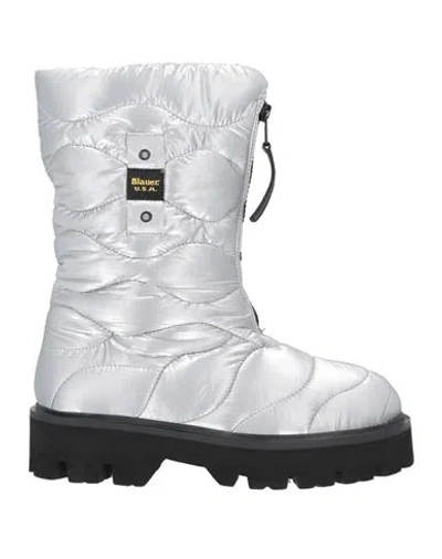 Blauer Woman Ankle Boots Silver Size 11 Textile Fibers