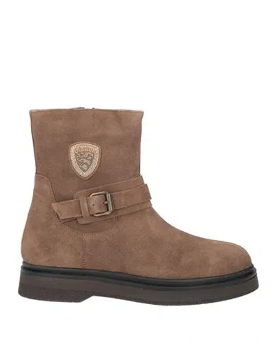 Blauer . Woman Ankle Boots Taupe Size 8.5 Leather In Brown