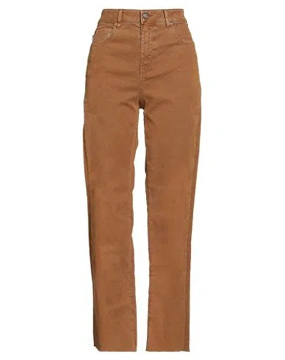 Blauer . Woman Pants Camel Size 30 Cotton, Viscose, Elastane In Brown
