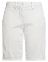 Blauer . Woman Shorts & Bermuda Shorts Light Grey Size 28 Cotton, Elastane In White