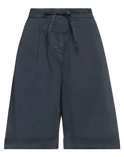 Blauer . Woman Shorts & Bermuda Shorts Navy Size 27 Cotton, Elastane In Navy Blue