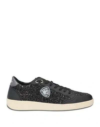 Blauer . Woman Sneakers Black Size 8.5 Leather, Textile Fibers