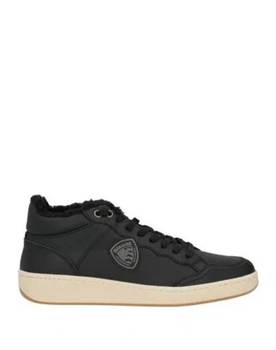 Blauer . Woman Sneakers Black Size 8.5 Leather, Textile Fibers