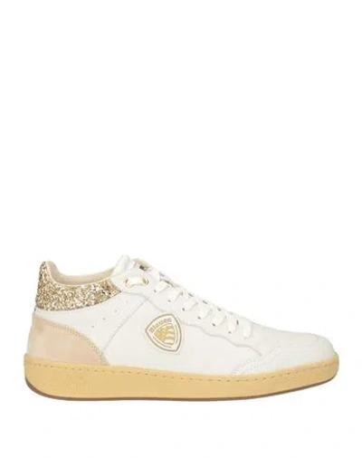 Blauer . Woman Sneakers Off White Size 7.5 Leather, Textile Fibers