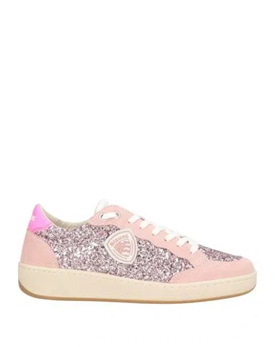 Blauer . Woman Sneakers Pink Size 6.5 Leather, Textile Fibers