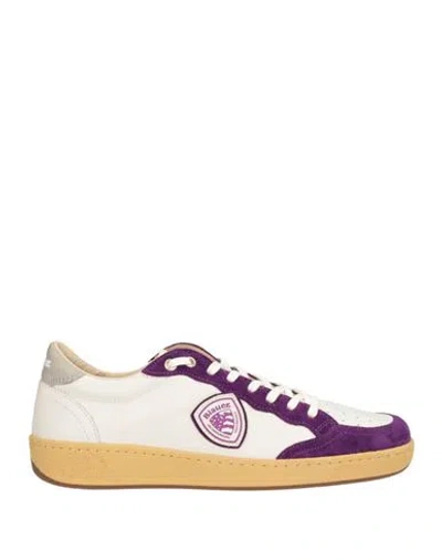 Blauer . Woman Sneakers Purple Size 8.5 Leather, Textile Fibers