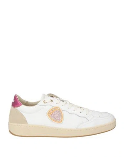 Blauer . Woman Sneakers White Size 9 Leather In Multi