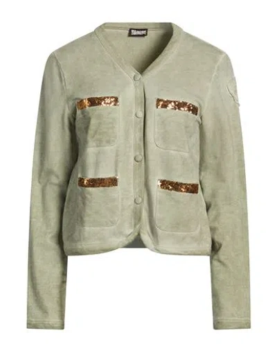Blauer . Woman Sweatshirt Sage Green Size Xs Cotton, Polyester