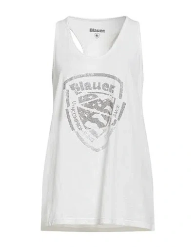 Blauer . Woman Tank Top White Size M Cotton