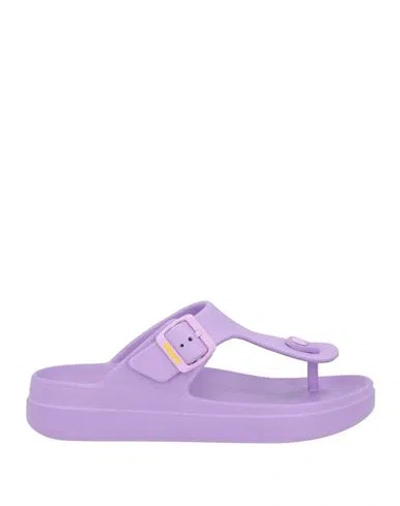 Blauer . Woman Thong Sandal Lilac Size 7.5 Rubber In Purple