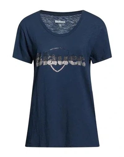Blauer . Woman T-shirt Navy Size M Cotton In Blue