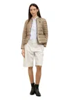 Blauer Oriole Zip-up Puffer Jacket In Beige