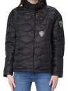 Blauer Wave-quilted Press-stud Jacket In Black