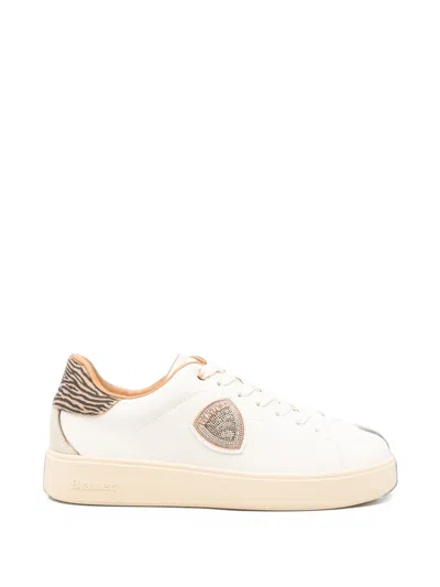 Blauer Zebra-print Leather Sneakers In Neutral