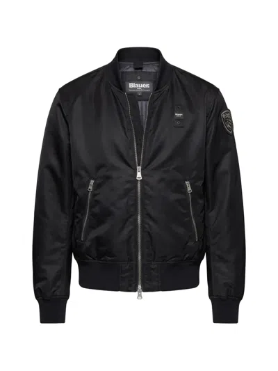 Blauer Zip Bomber Jacket In Black