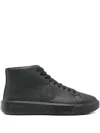 Blauer Zipped Leather High-top Sneakers In Multi