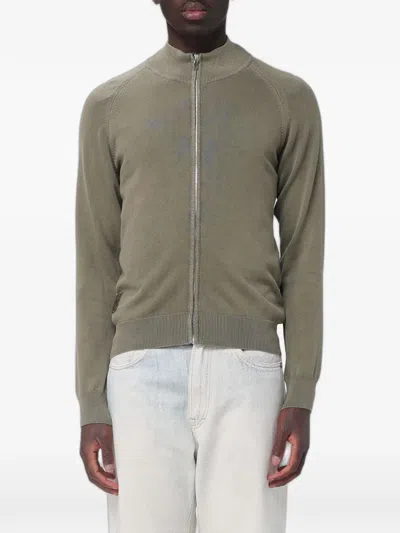 Blauer Zip-up Cotton Cardigan In Green