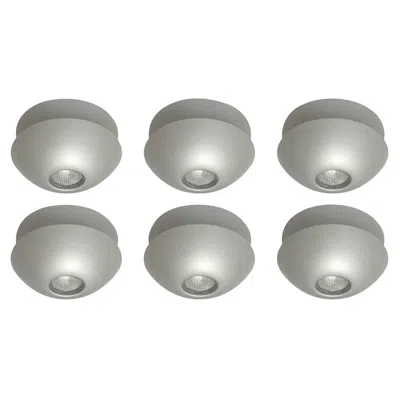 Pre-owned Blauet Postmodern Grey Metal Set Of Six Flush Mounts By , Barcelona, 1980s In Gray