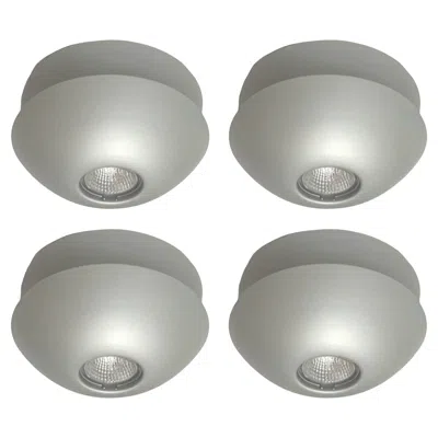 Pre-owned Blauet Postmodern Metal Set Of Four Halogen Flush Mounts By , Barcelona, 1980s In Transparent