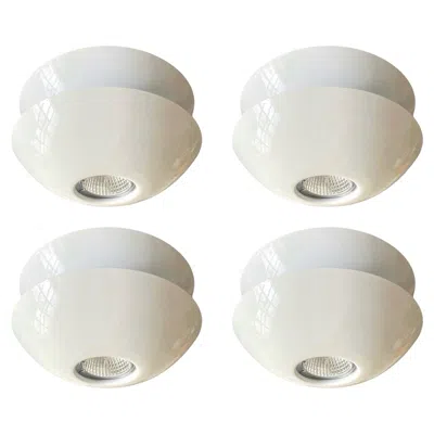 Pre-owned Blauet Postmodern White Metal Set Of Four Flush Mounts By , Barcelona, 1980s