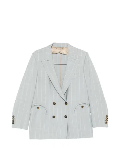 Blazé Milano After You Everynight Check-pattern Blazer In Gray