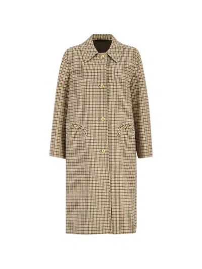 Blazé Milano Agape Check-pattern Coat In Brown