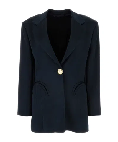 Blazé Milano Agneta Buttoned-sleeve Blazer In Black