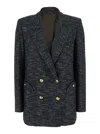 Blazé Milano Double-breasted Flap-pocket Blazer In Gray