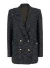 Blazé Milano Double-breasted Flap-pocket Blazer In Gray