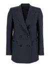 Blazé Milano 'aile' Blue Double-breasted Jacket With Peak Revers In Blue