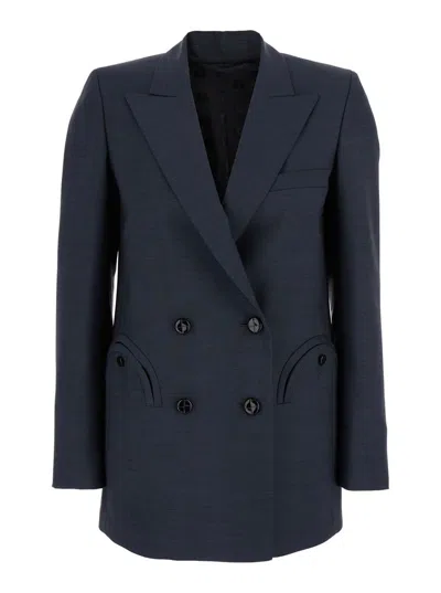 Blazé Milano Maine Everyday Double Blazer Jackets Blue In Black