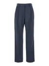 Blazé Milano Virgin Wool-mohair Fox Tailored Trousers In Blue