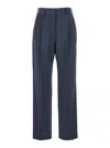 Blazé Milano Virgin Wool-mohair Fox Tailored Trousers In Blue