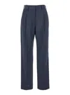 Blazé Milano Virgin Wool-mohair Fox Tailored Trousers In Blue