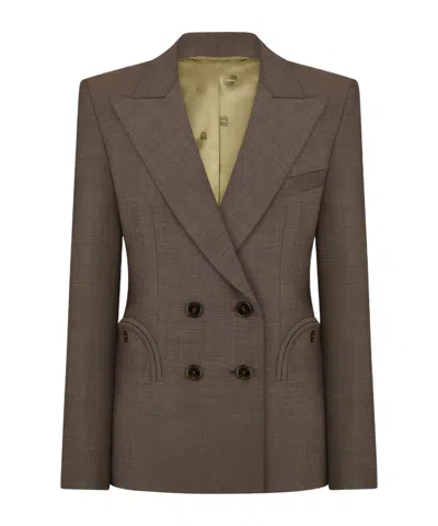Blazé Milano Aile Charmer Double-breasted Blazer In Brown