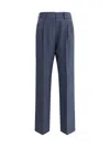 Blazé Milano Virgin Wool-mohair Fox Tailored Trousers In Navy