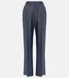 Blazé Milano Virgin Wool-mohair Fox Tailored Trousers In Blue