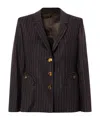 Blazé Milano Akira Pinstriped Wool And Cashmere-blend Blazer In Brown
