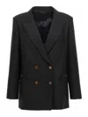 Blazé Milano Everynight Alcanara Double-breasted Blazer In Black