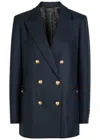 Blazé Milano Everynight Alcanara Double Breasted Blazer In Blue