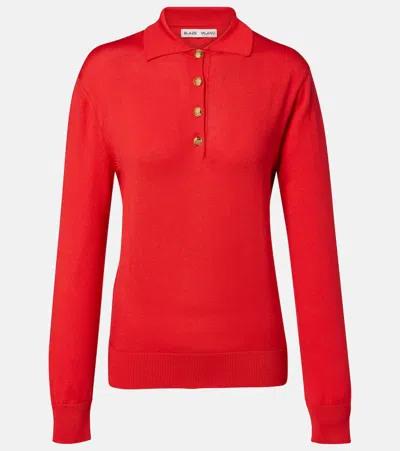 Blazé Milano Alegria Silk And Cotton Polo Sweater In Red