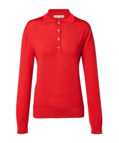 Blazé Milano Alegria Silk And Cotton Polo Sweater In Red