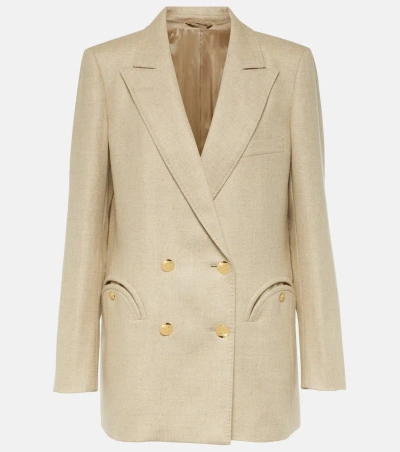 Blazé Milano Alithia Ivory Everyday Linen Blazer In Neutrals