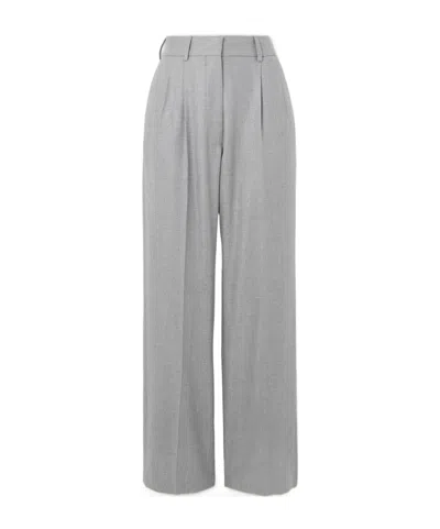 Blazé Milano Alithia Pleated Straight-leg Pants In Gray