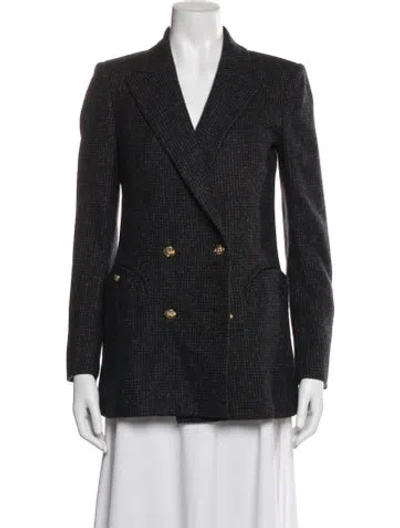 Pre-owned Blazé Milano Alpaca Tweed Pattern Blazer In Black