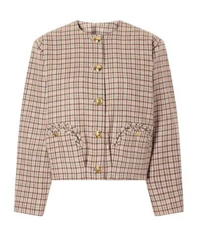 Blazé Milano Altai Checked Wool And Cashmere-blend Jacket In Beige