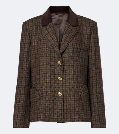 Blazé Milano Amandira Shelley Checked Virgin Wool Blazer In Multicoloured